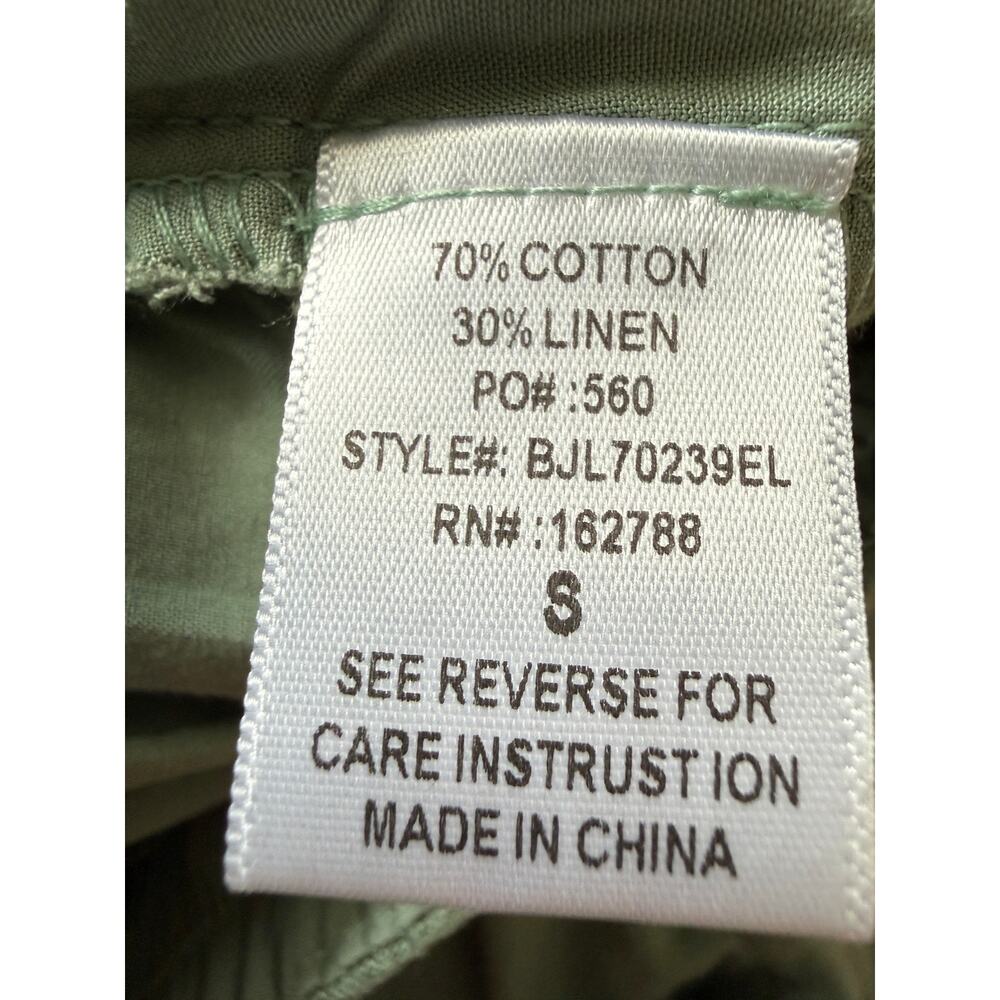 JLUXLABEL Linen Blend Drawstring Pants NWT Sage Green Resort Wide Leg S - Picture 5 of 11
